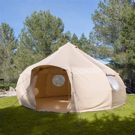 4m Luna Bell Tent Dome Yurt Style Canvas Sandstone Cream Colour