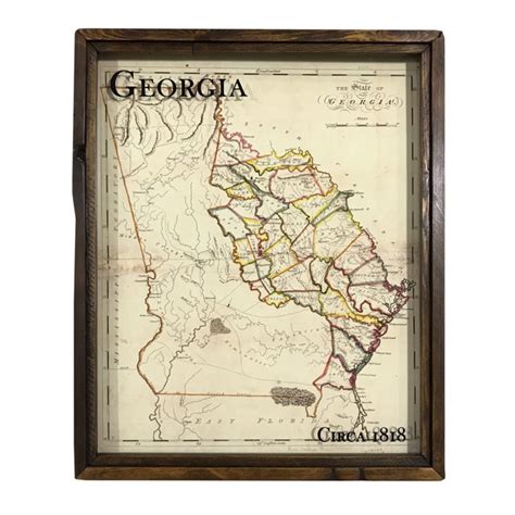 Antique Georgia Map Circa 1818 Framed Georgia Map