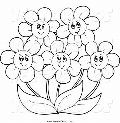 Coloring Pages Flower Daisy Clipart Flowers Simple