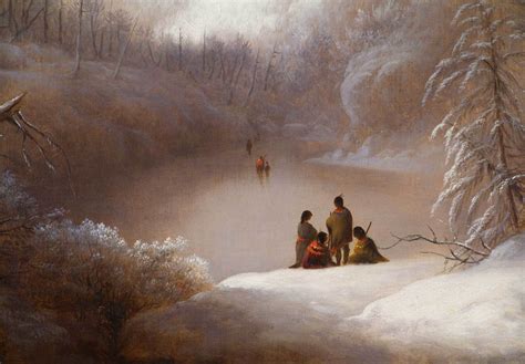Vose Galleries Native Americans Crossing A Frozen Lake By Alvan Fisher