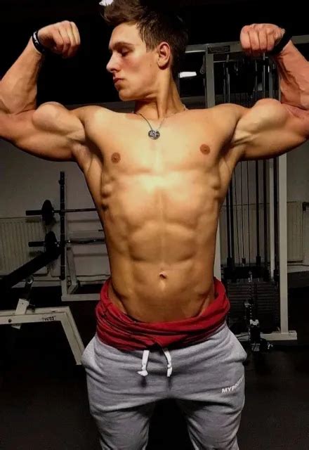 Shirtless Male Muscular Beefcake Hunk Body Builder Biceps Flexing Photo X D Picclick
