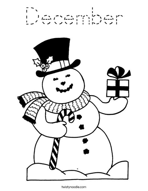 Coloring pages for kids christmas decorations christmas coloring sheets. December Coloring Page - Tracing - Twisty Noodle