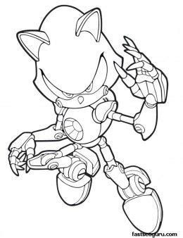 Here is a coloring page of sonic and his friends to paint online. Printable Sonic the Hedgehog Metal Coloring pages ...