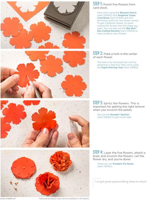 Tutorial For Making Paper Flowers Using The Stampin Up Blossom Punch