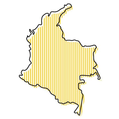 Premium Vector Stylized Simple Outline Map Of Colombia Icon