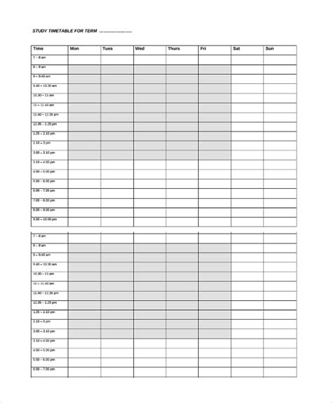 Free 9 Sample Daily Timetable Templates In Pdf Ms Word