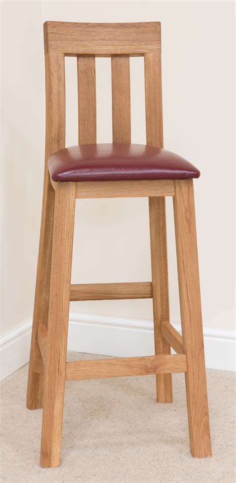 Billy Bar Stool 301 Solid Oak Red Leather Bar Stools Bar Stool