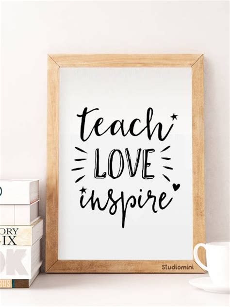 Teacher Quotes Teach Love Inspire Funny Teacher T Etsy