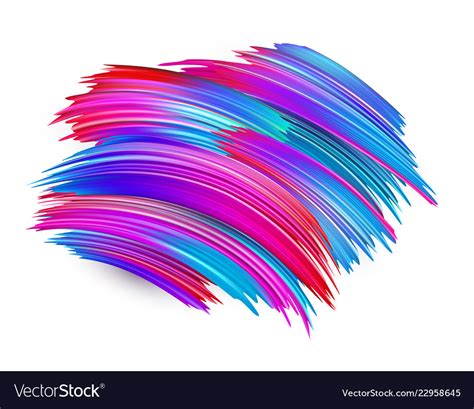 Colorful Brush Strokes On White Background Vector Image