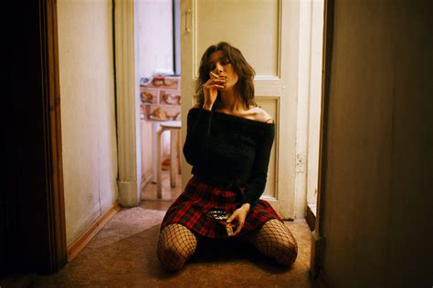 Marat Safin Women Model Short Hair Bare Shoulders Russian Women Russian Model Smoking Cigarettes