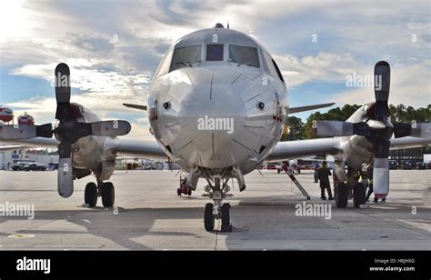 a u s navy p 3 orion anti submarine aircraft based on the lockheed l 188 electra airframe