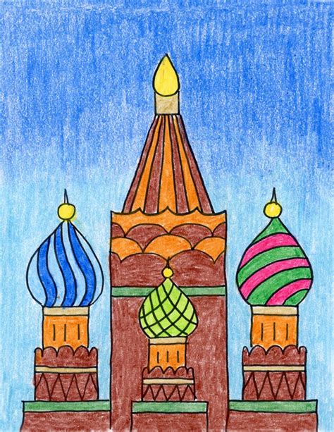 Now, make the outer shell of the tortoise as shown. Draw Russian Buildings · Art Projects for Kids