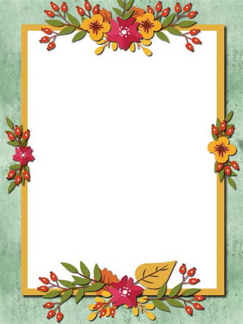 floral border paper | Floral border design, Frame border ...