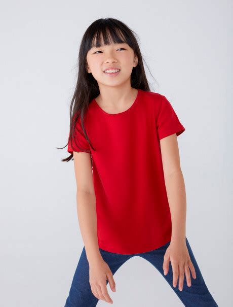 Camiseta BÁsica De NiÑa Regular Rojo — Hering