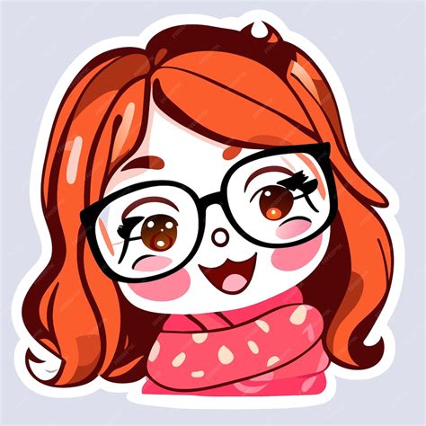 Premium Vector Cute Chibi Girl Hand Drawn Cartoon Sticker Icon