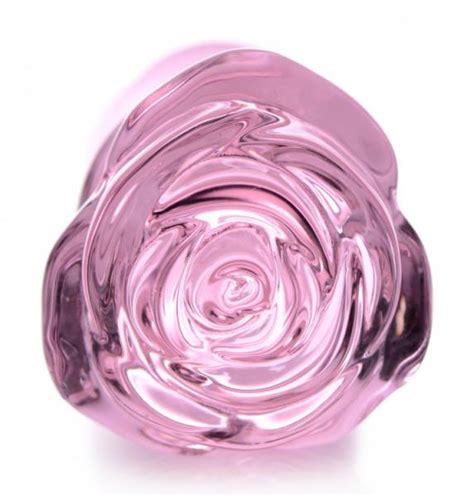 Booty Sparks Pink Rose Glass Large Anal Plug On Fantasy Restraints