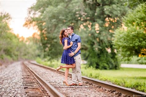 Railroad Tracks And Open Field By Onondaga Lake Park Engagement And Wedding Location Ideas