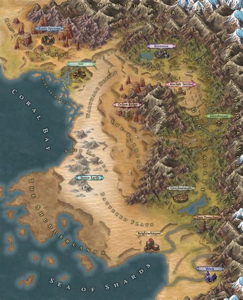 Regional Map For A Wild West Settingcampaign Dndmaps