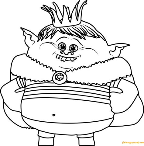 Free printable trolls coloring pages. Prince Gristle From Trolls Coloring Page - Free Coloring ...