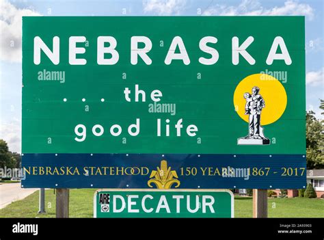 Welcome To Nebraska Sign Usa Stock Photo Alamy