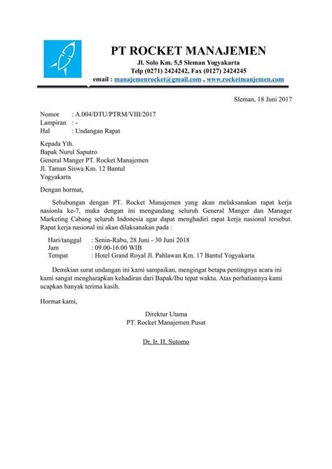 Penulisannya menggunakan kalimat baku dengan. 15 Contoh Surat Undangan Resmi, Tidak Resmi, Rapat ...