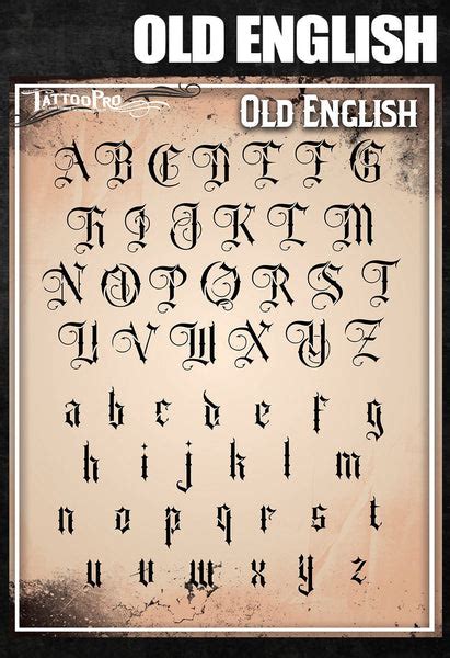 Wisers Old English Airbrush Tattoo Pro Stencil Fonts Silly Farm Supplies