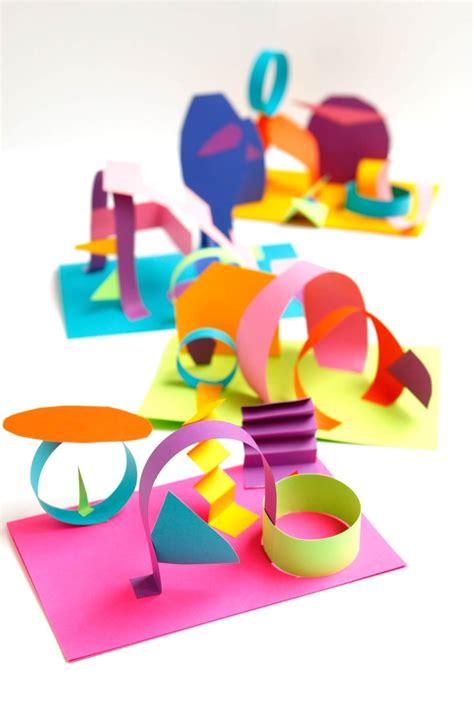 Colored Paper Sculptures Totally Easy Fun Wild Art Project For Kids