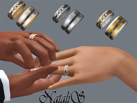 Natalis Couple Carved Wedding Ring Set