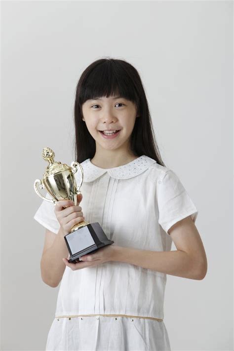 Girl Holding Trophy Stock Photo Image Of Prize Holding 48522882