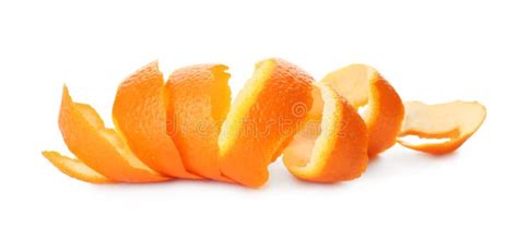 Spiral Orange Fruit Peel Isolated On White Stock Photo Image Of