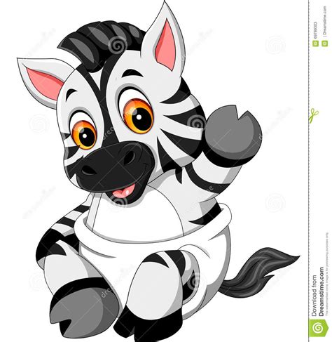 Cute Baby Zebra Cartoon Stock Vector Image Of Mouth