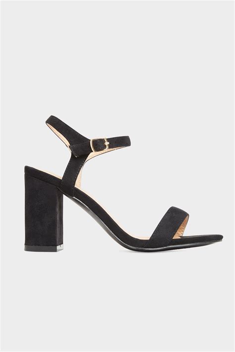 Limited Collection Black Block Heel Sandal In Extra Wide Fit Yours