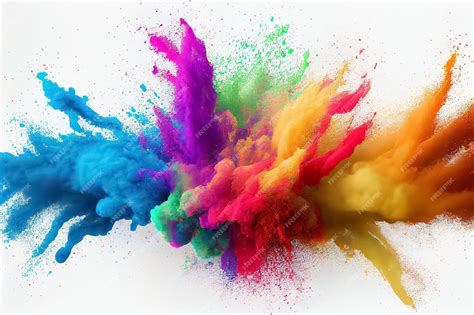 Premium Photo Colorful Rainbow Holi Paint Color Powder Explosion