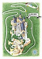 Hrad Hohenzollern - Prstom na mape