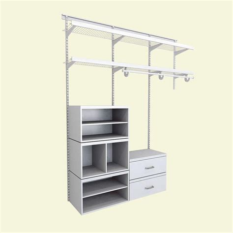 Tradesman do the work, they require payment for said work. ClosetMaid Elite 96 in. H x 72 in. W x 14.1 in. D 35-Piece Wire and Laminate Closet System in ...