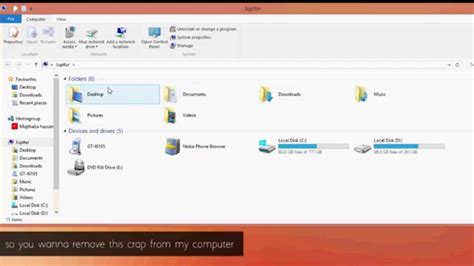 Hide Library Folders From My Computer On Windows 81 Youtube