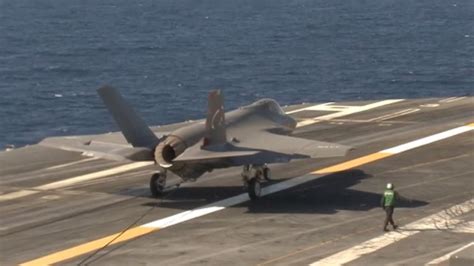 Impressive Footage Of New Fighter Jets Landing On Us Aircraft Carrier