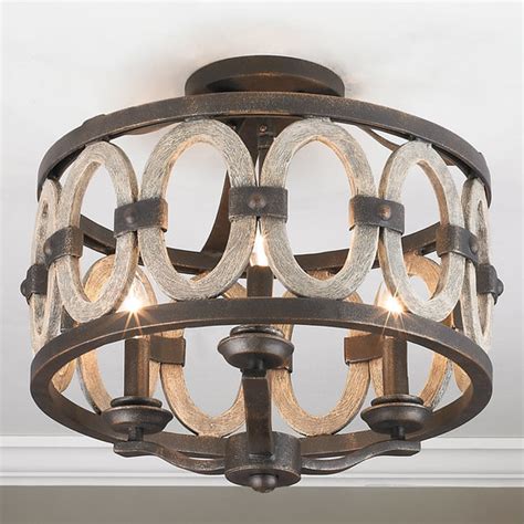 Read reviews for 7.5 1 light flush mount black. Driftwood Entwined Ovals Ceiling Light - Shades of Light