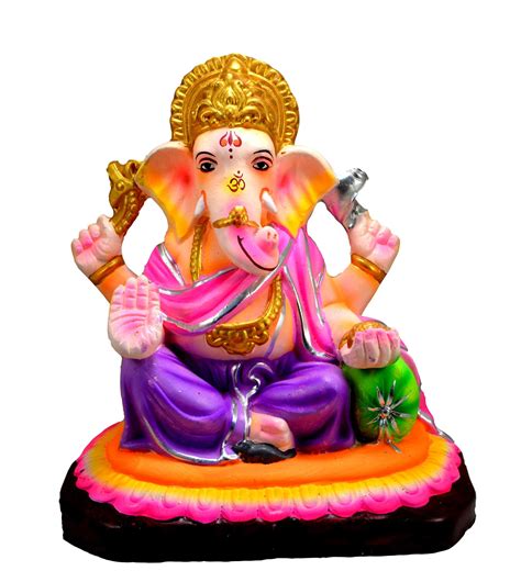 Eco Friendly Clay Ganpati Idol Lord Ganesha Statue 9 Inches Eco
