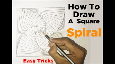 How To Draw A Square Spiral Geometry Art Easy Tricks Youtube