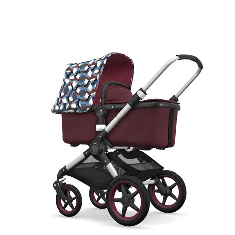 Zip up window for easy access and ventilation. Bugaboo Fox 3in1 Aluminium - Red Melange - Waves Sun ...