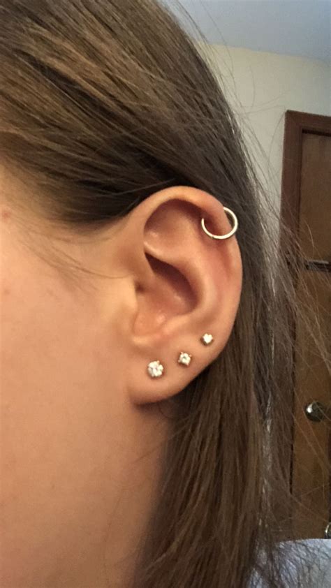 My Triple Lobe And Helix Piercing Earpiercingsideas Earings