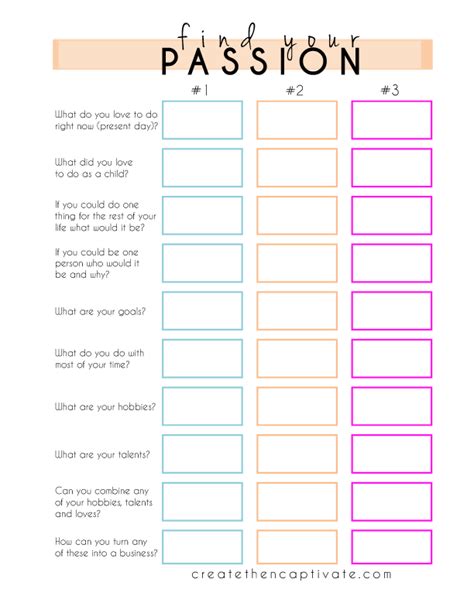 Find Your Passion Free Printable Finding Yourself Self Improvement Journal Prompts