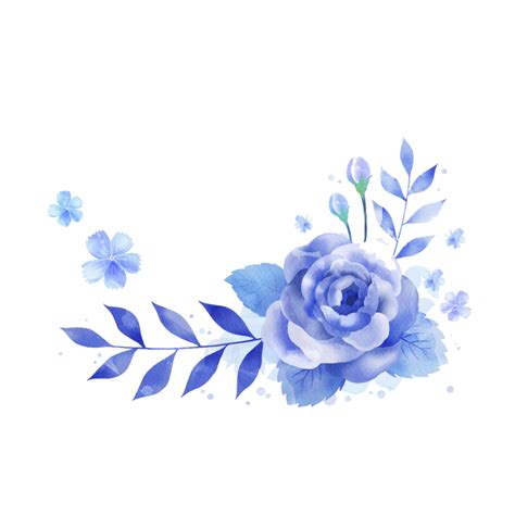 Border flowers blue rose garden roses painting, flower png. bloom flower blue frame border flowers white bouquet...