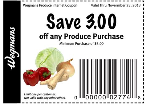 1.1 get $10 bonus credit w/ $40 amazon gift card purchase (prime members). Wegmans: $3 off of any Produce = FREE Produce!