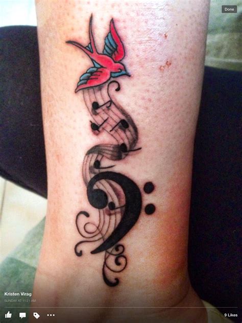 My New Bass Clef Tattoo Music Tattoo Designs Tattoos Music Tattoos