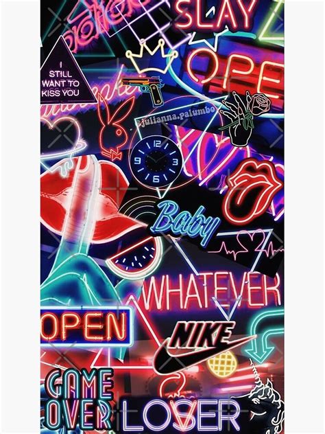 Aesthetic Neon Collage 3 Poster By Volkaneeka Redbubble