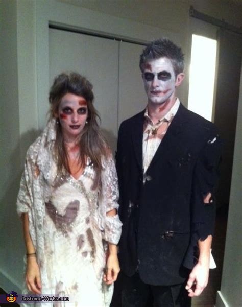 You can use a white sheet that you have at home to compile. Dead Bride and Groom Costume
