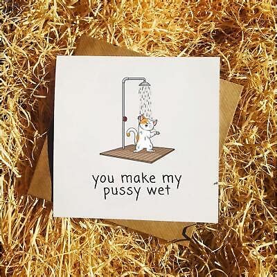 You Make My Pussy Wet Funny Cat Relationship Anniversary Birthday Card