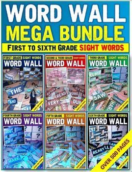 Each printable worksheet features 6 second grade dolch sight words. MEGABUNDLE - Sight Words - Word Wall - First through Sixth Grade | Sixth grade, Sight words, Words
